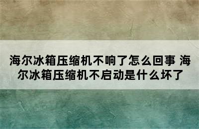 海尔冰箱压缩机不响了怎么回事 海尔冰箱压缩机不启动是什么坏了